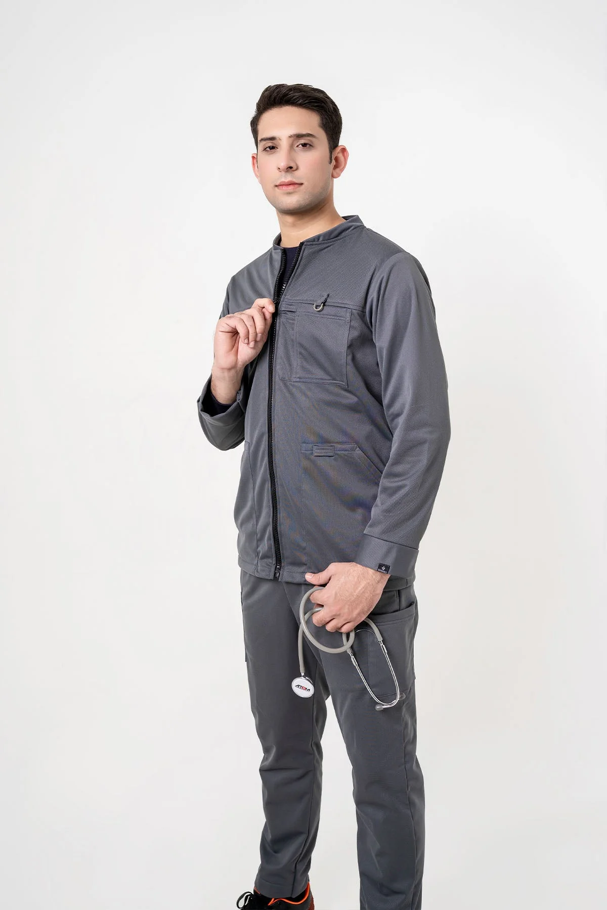 3 Pcs Jackset - white T Shirt included - Grey Men - Image 6