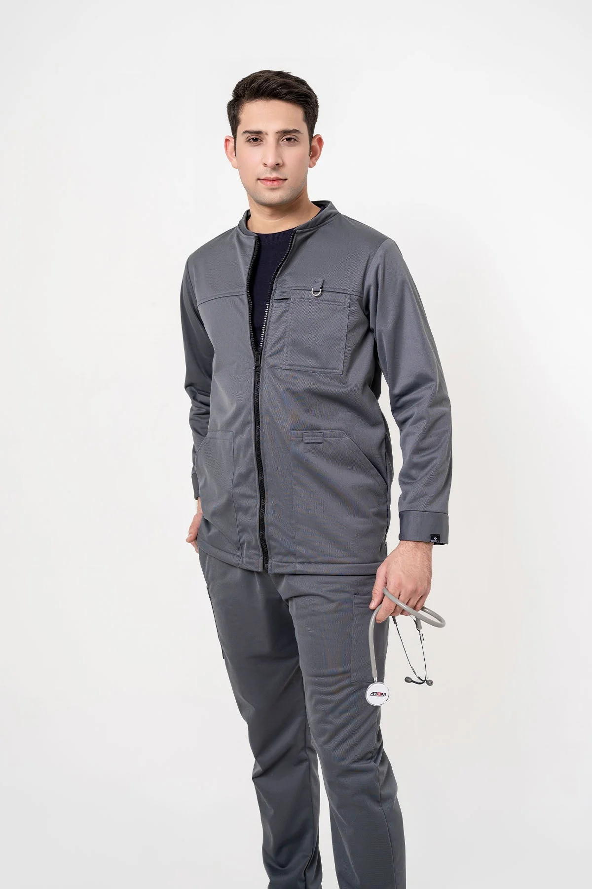 3 Pcs Jackset - white T Shirt included - Grey Men - Image 7