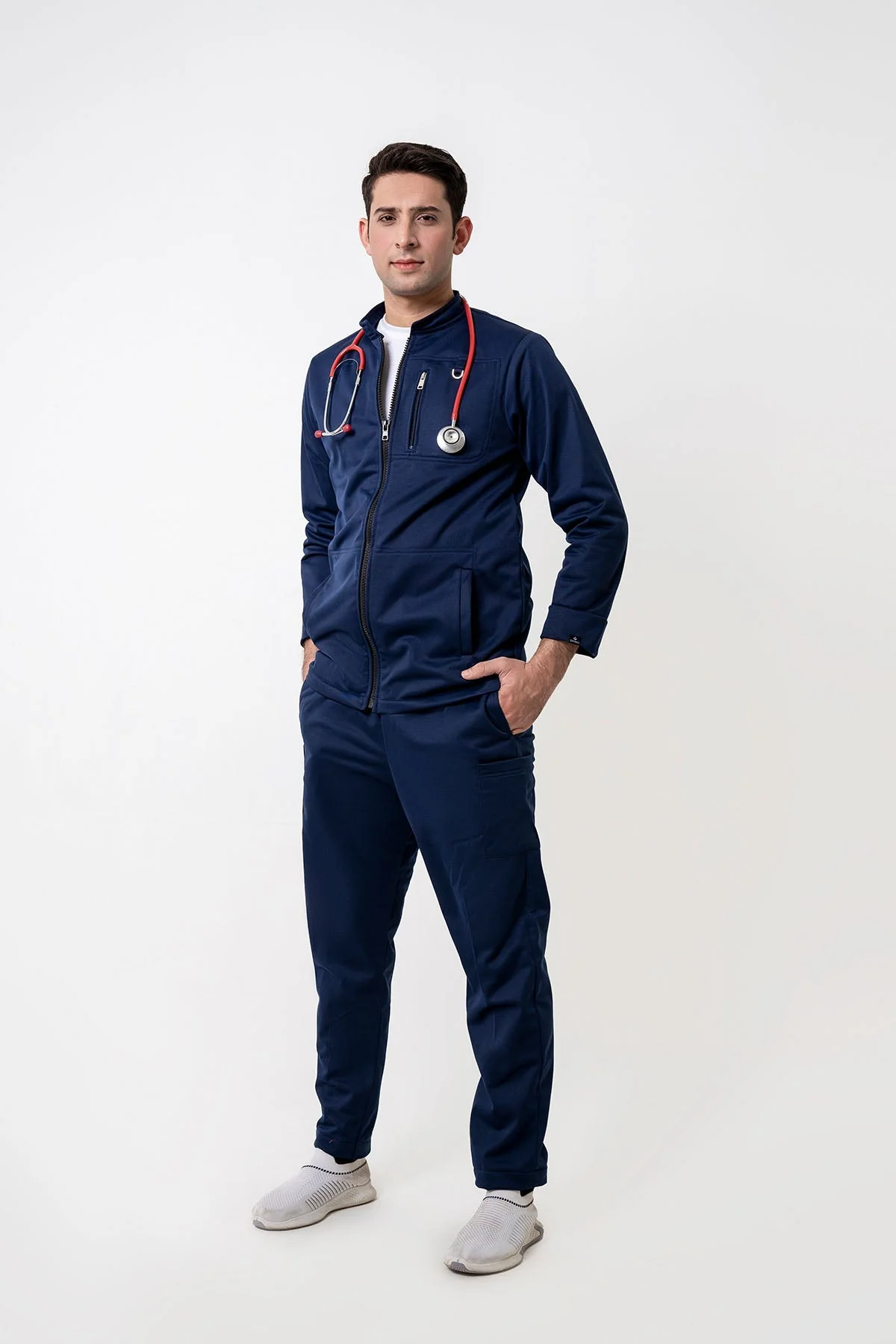 3 Pcs Jackset - white T Shirt included - Navy Men - Image 4