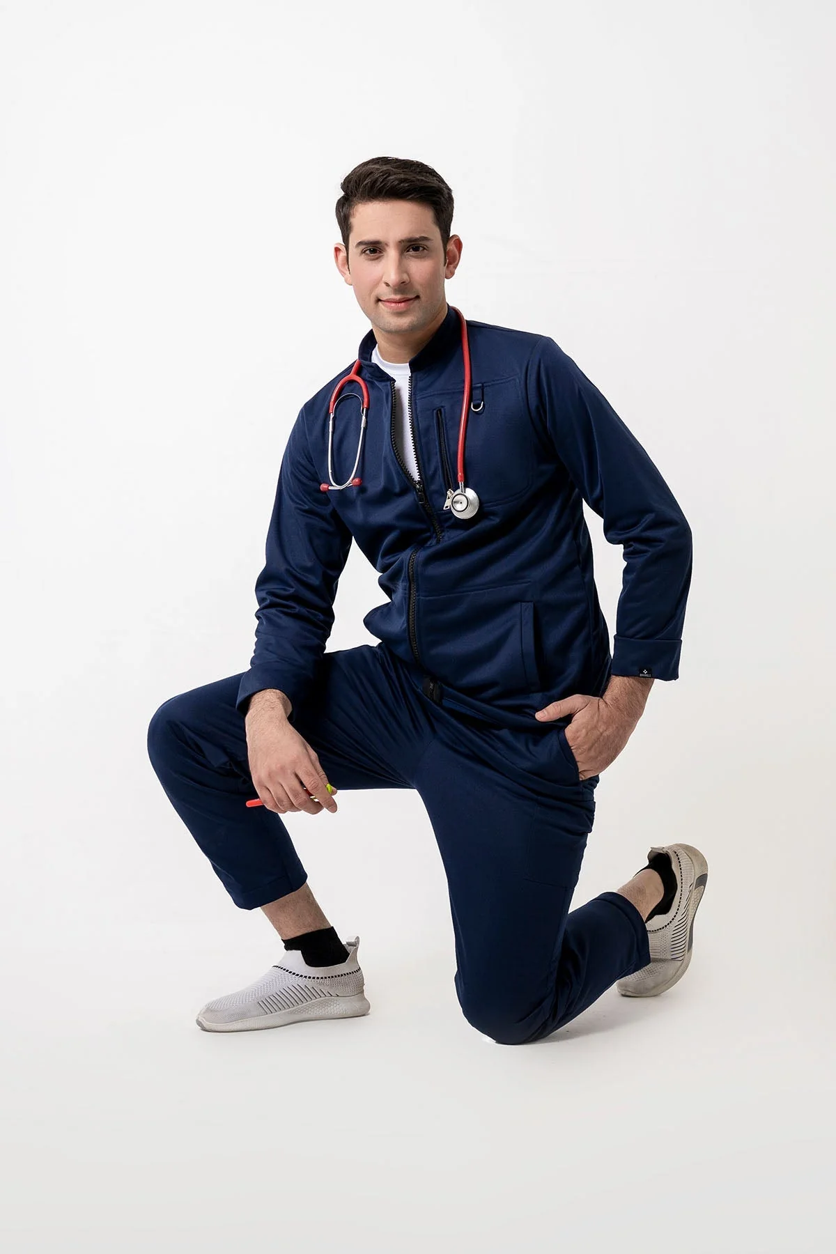 3 Pcs Jackset - white T Shirt included - Navy Men - Image 6