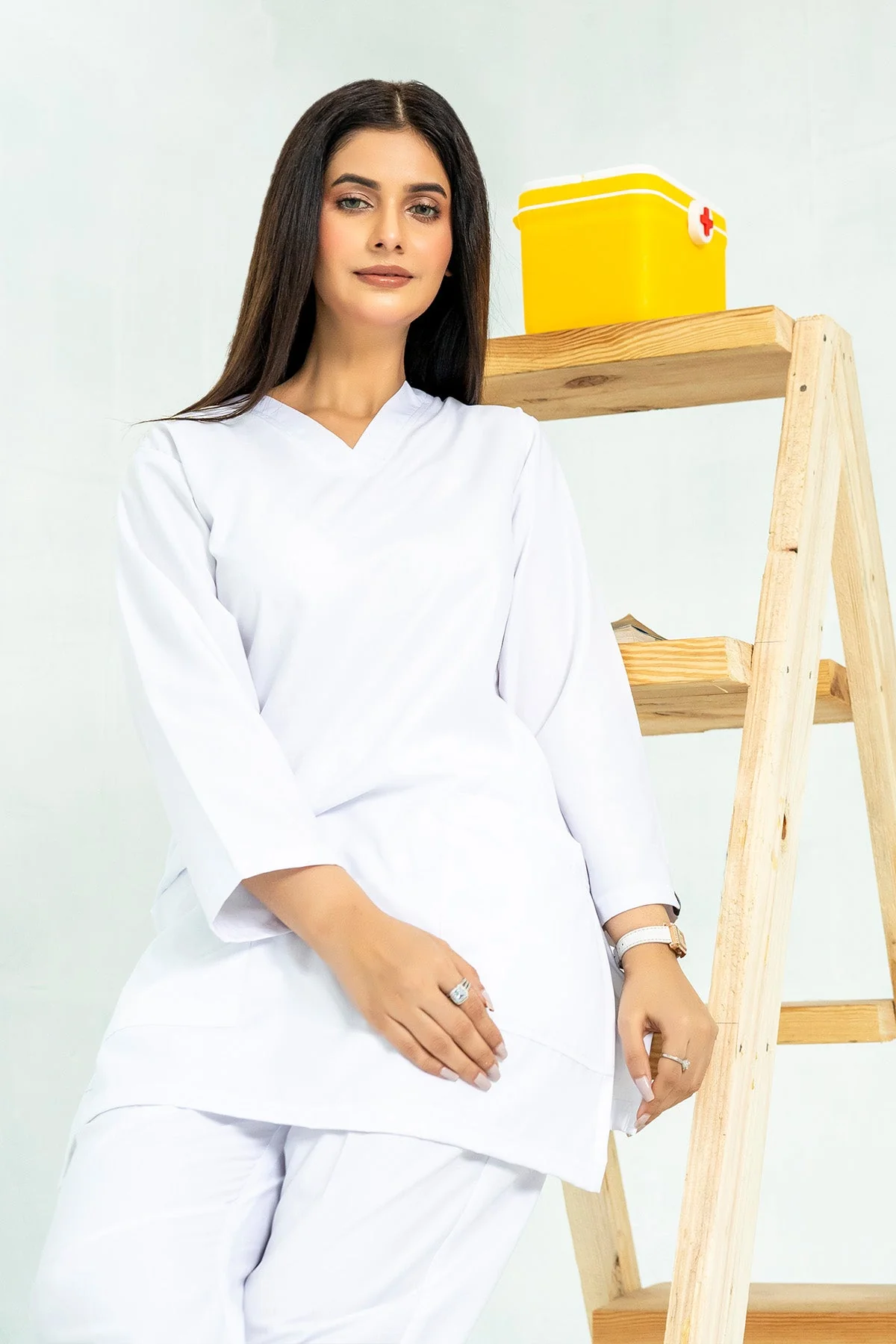Basic White Poly viscose-Women - Image 3