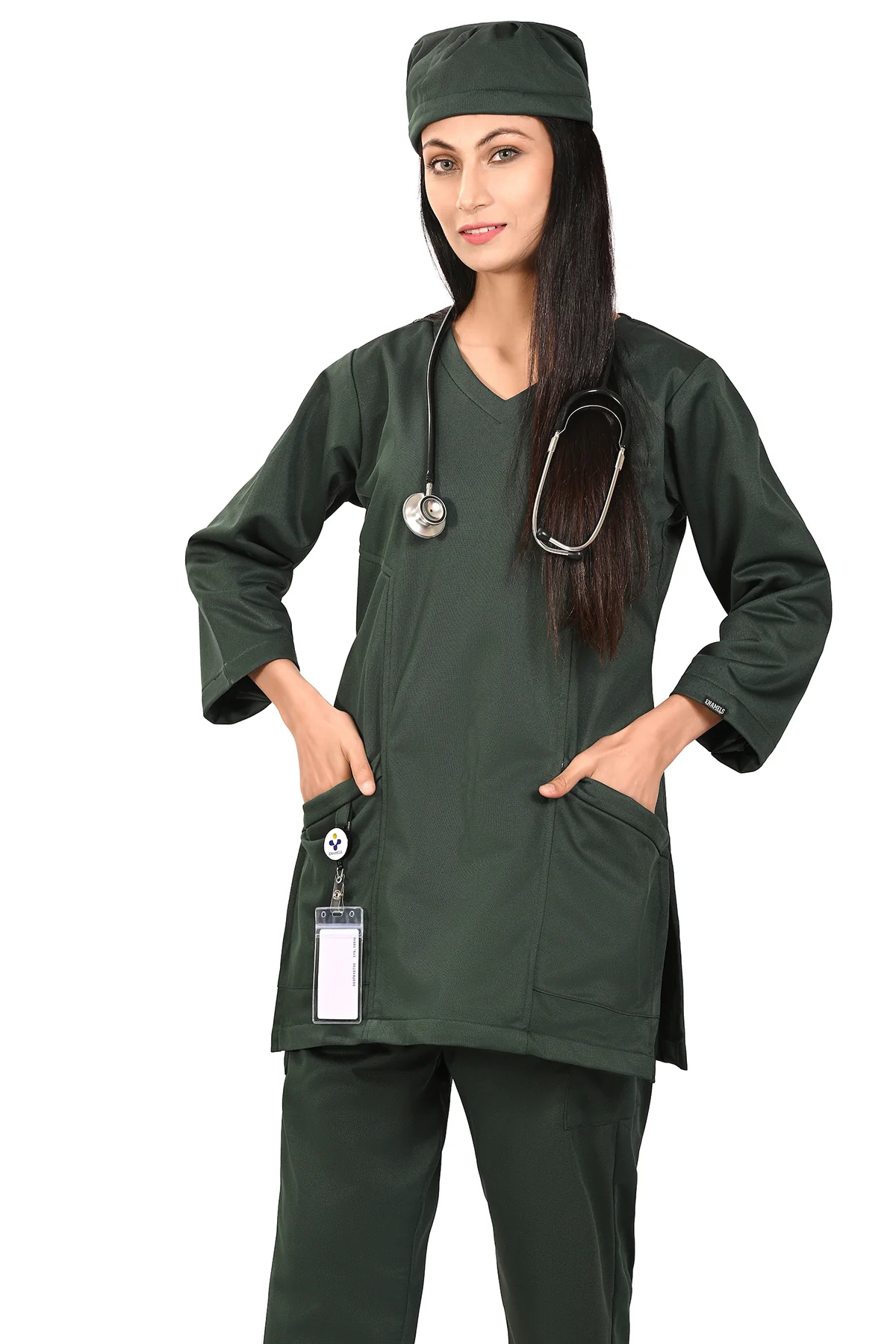 Trender Green-Winter Women's Scrubs - Image 3