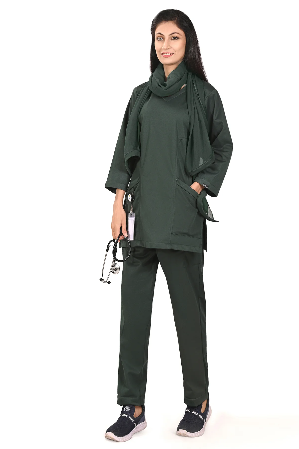 Trender Green-Winter Women's Scrubs - Image 4